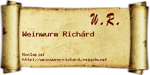 Weinwurm Richárd névjegykártya